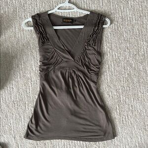 Diesel Brown V neck top with tie at the back